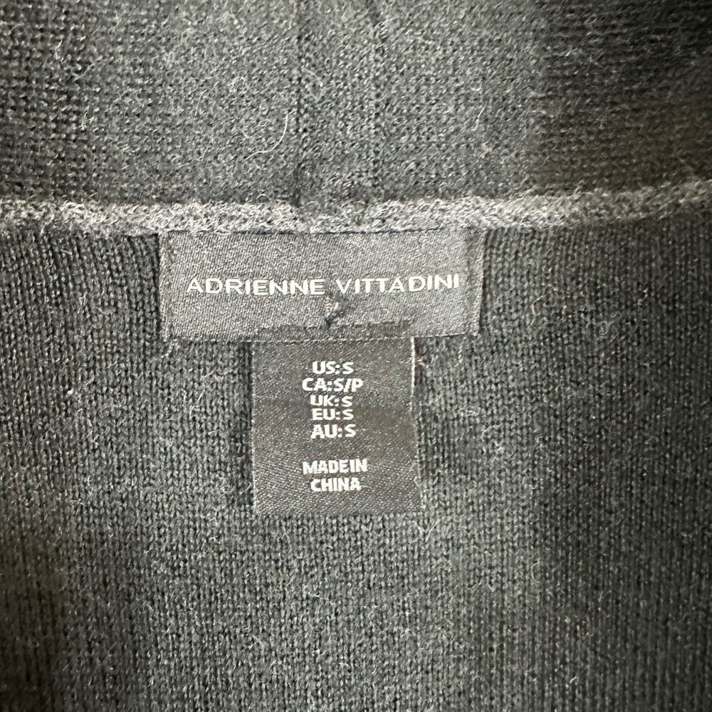 Adrienne Vittadini Merino Wool Blend Open Front Cardigan Gray Black Size S NWOT - Picture 2 of 7